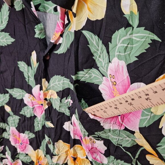 Made in Hawaii USA Pineapple Juice Hawaiian Shirt Mens Sz L Short Sleeve Floral - Picture 9 of 10
